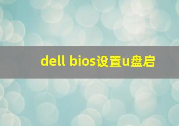 dell bios设置u盘启